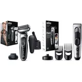 BRAUN Series 7 71-S7200cc Silver + Trimmer Braun Series 7 HC7390
