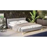 s-style möbel Polsterbett 180 x 200 cm Grau