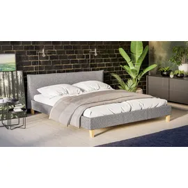 s-style möbel Polsterbett 180 x 200 cm Grau