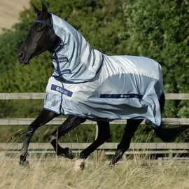 Bucas Buzz-off Rain & Neck - Silver/Blue,