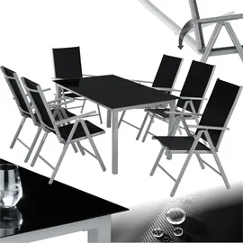 Tectake Gartengarnitur 7-tlg. grau 402167