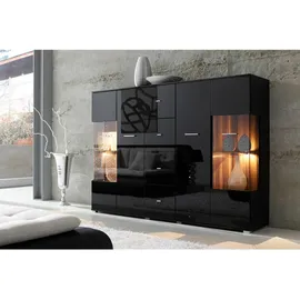 Innostyle Highboard 143 x 150 x 42 cm Weiß / Pinie hell / Artisan Eiche Optik