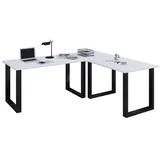 VCM Eckschreibtisch Lona Weiß / Schwarz