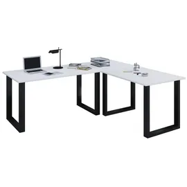 VCM Eckschreibtisch Lona Weiß / Schwarz