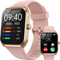 TUYOMA Damen Smartwatch mit Telefonfunktion 1.91" Touchscreen 112 Sportmodi IP68 wasserdicht 24h Herzfrequenz Schlaf & SpO2 Monitor - Rosa