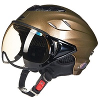 Motorrad Halbhelm Motorrad Moped Jethelm Motorradhelme Roller Helm mit offenem Gesicht Mofa Cruiser Chopper Sturzhelm für Herren & Damen, 55~60cm (Gold)