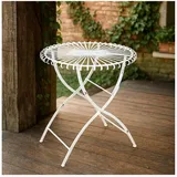 Hti-Living Gartentisch Ø 70 x 75 cm Weiß