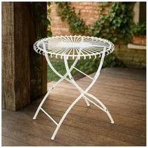 Hti-Living Gartentisch Ø 70 x 75 cm Weiß