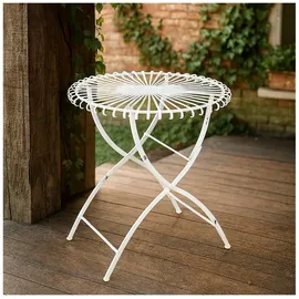 Hti-Living Gartentisch Ø 70 x 75 cm Weiß