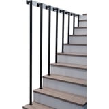 Handläufe für Innen treppen Haltegriff aus schwarzem Metall Industriegeländer für Rohrwandmontage Eisenbaluster, 150cm