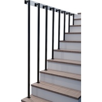 Handläufe für Innen treppen Haltegriff aus schwarzem Metall Industriegeländer für Rohrwandmontage Eisenbaluster, 150cm