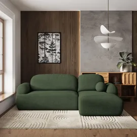 masseno Eckcouch Polyester mit Schlaffunktion L-Form 3-Sitzer Grün