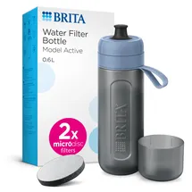 Brita Active blau 2-Scheiben-Filterflasche - Silber