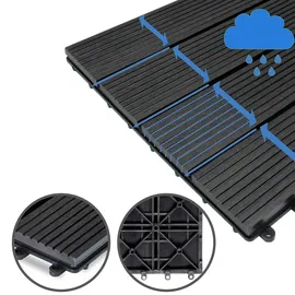 CASARIA WPC Fliesen 11x Mosaik Anthrazit