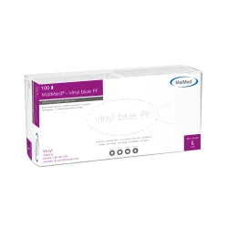 MaiMed® - vinyl blue PF Einmalhandschuhe Vinyl 74469 , 1 Packung = 100 Stück, Größe L