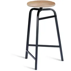 Northern - Treble Barhocker, schwarz / Leder braun