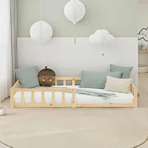 Homestyle4u Kinderbett Homestyle4u 90 x 200 cm Kiefer massiv natur