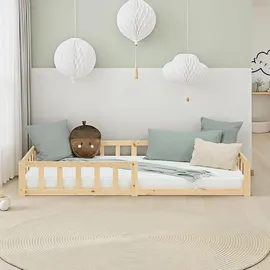 Homestyle4u Kinderbett Homestyle4u 90 x 200 cm Kiefer massiv natur