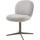 DeLife Drehstuhl Nube-Flex Cord Silbergrau Fußkreuz Effektfinish Titan 360° drehbar Taschenfederkern,