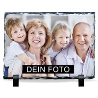 Eurofoto Schiefertafel mit Foto (30x20) Hochformat | Schieferplatte personalisiert | Tafel aus Schiefer mit eigenem Bild