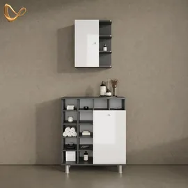 livinity Livinity® Badschrank, Fucino, Weiß Hochglanz, 47.2 x 59.2 cm