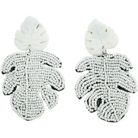 COLLEZIONE ALESSANDRO Ohrclips Leaf weiß onesize