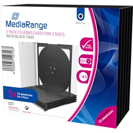 MediaRange CD-Leerbox für 2 CDs 5er-Pack transperant