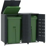 vidaXL Mülltonnenbox für 2 Tonnen Anthrazit 138x79x117 cm Stahl