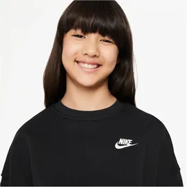 Nike Sportswear Club Fleece Boxy Crewneck Sweatshirt Mädchen 010 black/white XS 122-128 cm