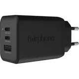 Fairphone Dual USB-C + USB Schnellladegerät 65W Schwarz
