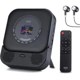 August SE15 Tragbarer Bluetooth 5.3 CD Player mit Lautsprecher 3,5mm Audio In/Out Wiederaufladbar CD Spieler mit USB/Equalizer/Überspringschutz/Wiederholungsmodus/Wandhalterung/Ohrhörer&Fernbedienung