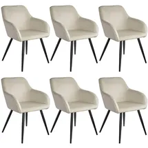 Tectake Marilyn 6 St. Samt creme/schwarz