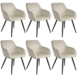 Tectake Marilyn 6 St. Samt creme/schwarz