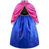 ELSA & ANNA Prinzessin Kleid Mädchen – Eiskönigin – Prinzessinnenkostüm – Mädchen Kleid für Partys, Geburtstage, Fasching, Karneval und Halloween – Prinzessin Kostüm Mädchen – 6-7 Jahre (UK-SEP308)