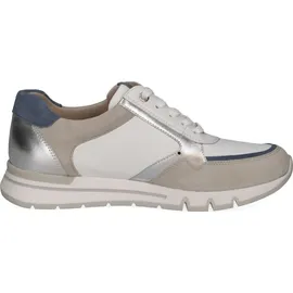 CAPRICE Sneaker flach aus Leder mit Reißverschluss, Weiß (White/Silver), | Gr.: 40