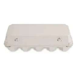 Funny 10er Eierschachtel, neutral - ohne Druck, Aus Pappe, passend für Eier der Klassen S, M und L, 1 Folie = 154 Stück, weiß