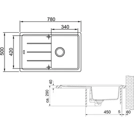 Franke Basis BFG 611-78 onyx + Excenterbetätigung