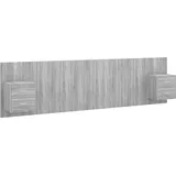 vidaXL Kopfteil mit Nachttischen Grau Sonoma Holzwerkstoff