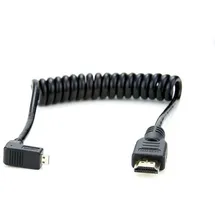 ATOMOS Right-Angle Micro HDMI auf HDMI Spiralkabel 30cm