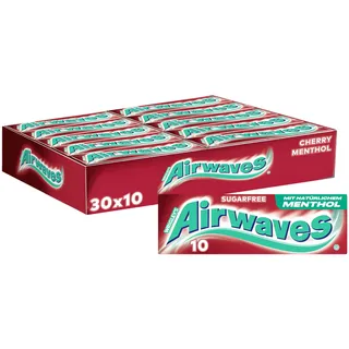 Airwaves CHERRY MENTHOL Kaugummis 30x 10 Dragees, 30 St.