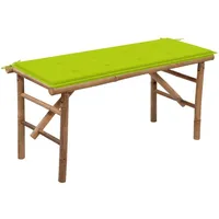 VidaXL Gartenbank mit Auflage 118 cm Bambus