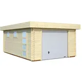 Palmako Rasmus mit Sektionaltor 4,20 x 5,50 m natur
