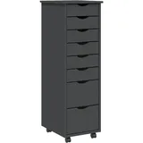 vidaXL Rollschrank mit Schubladen MOSS Grau Massivholz Kiefer