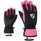 Ziener Kinder Larino Ski-Handschuhe/Wintersport | Gore-Tex, wasserdicht, Lange Stulpe, Black.pink Dahlia, 7,5