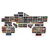 Moliland Sammlervitrine Fächer Setzkasten Holz Sammelbox Monster Truck, Kinderzimmerdekoration, Kinderzimmerdekoration, Hängeregal für Zubehör und Spielzeug
