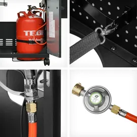 FEUERGOTT Gas-Grillstation Hektor 4B-S inkl. Abdeckhaube