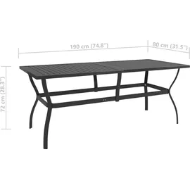 vidaXL Garten-Essgruppe 9-tlg. Grau