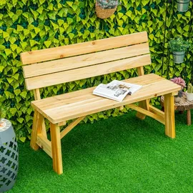 Outsunny Gartenbank 116 x 56 x 80 cm Beige
