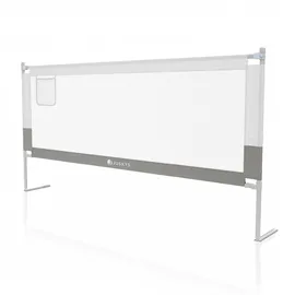 Juskys Baby Bettgitter Jaron - höhenverstellbar, kombinierbar & Bett Rausfallschutz - Grau