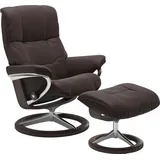 Stressless Stressless® »Mayfair«, (Set, Relaxsessel mit Hocker), mit Hocker, mit Signature Base, Größe S, M & L, Gestell Wenge, braun